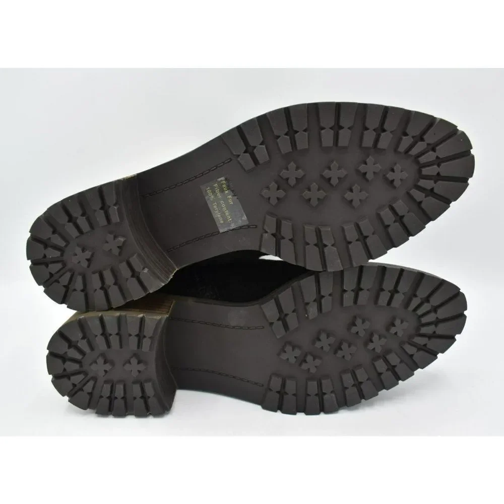 Lucky Brand Womens‎ Size 8.5 Jacenia Shearling Suede Black Fashion Winter Boots